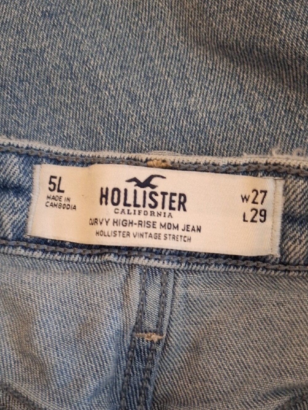 Hollister Light Blue Distressed Straight-Leg Jeans Size 27 - Picture 4 of 5